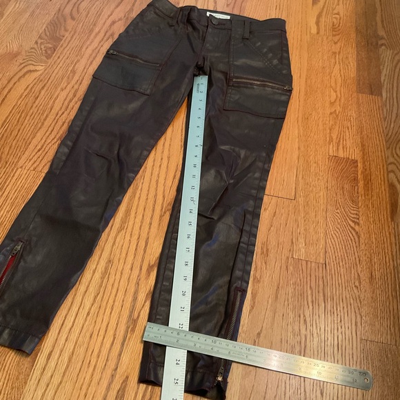 Joie Jeans, Park Skinny B, Wine, Leather Look, zip pockets and at leg hem, Sz 26 - Picture 14 of 14